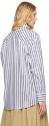 Carter Young White & Blue Western Business Shirt