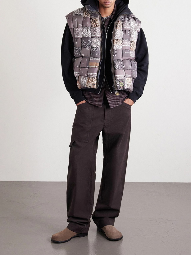 Photo: KAPITAL - Quilted Patchwork Bandana-Print Shell Gilet - Brown