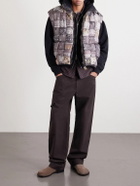 KAPITAL - Quilted Patchwork Bandana-Print Shell Gilet - Brown