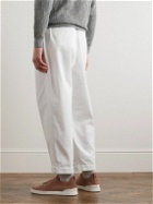 Giorgio Armani - Straight-Leg Pleated Cotton-Blend Twill Trousers - White