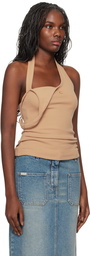 Courrèges Beige Asymmetric Rib 90's Tank Top