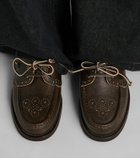 Brunello Cucinelli Monili leather boat shoes