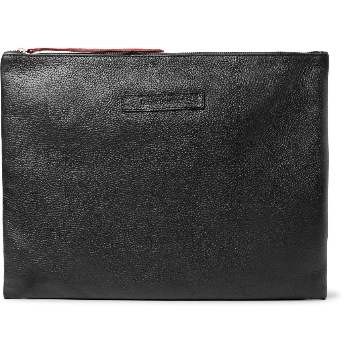Photo: Oliver Spencer - Logo-Debossed Textured-Leather Pouch - Black