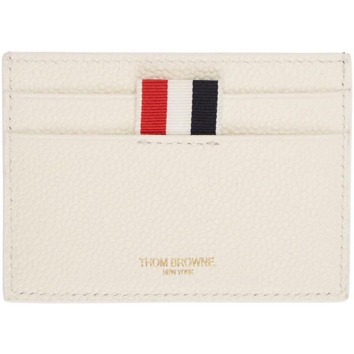 Photo: Thom Browne White and Navy Tennis Single Card Holder