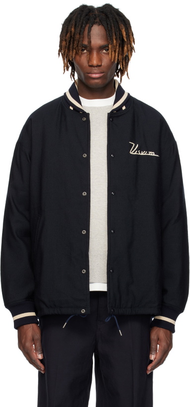 Photo: visvim Navy Hobbs Wool Down Bomber Jacket