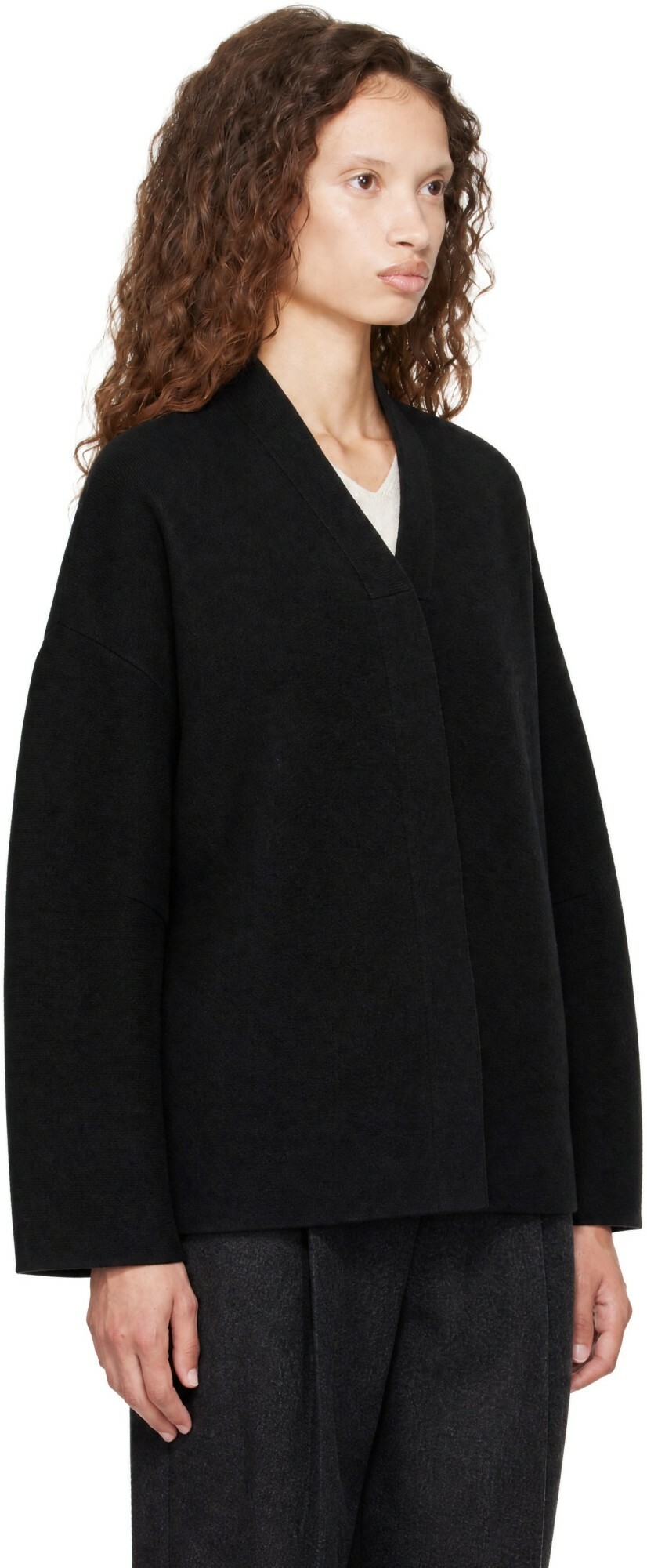 Lauren Manoogian Black Double Knit Lap Jacket