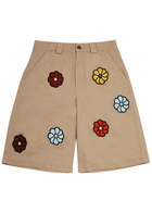 Moncler Genius 1 Moncler JW Anderson Floral Cotton Shorts Ecru