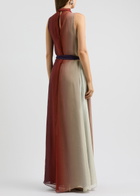 Forte_forte Belted Dégradé Chiffon Maxi Dress Dark Purple