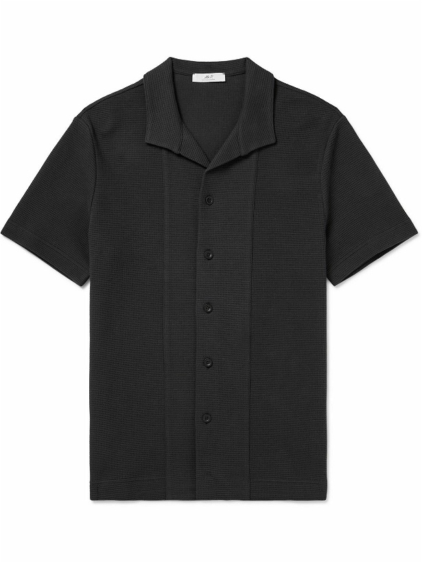 Photo: Mr P. - Waffle-Knit Cotton Shirt - Black