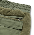 AMIRI - Slim-Fit Tencel-Panelled Fleece Drawstring Trousers - Army green