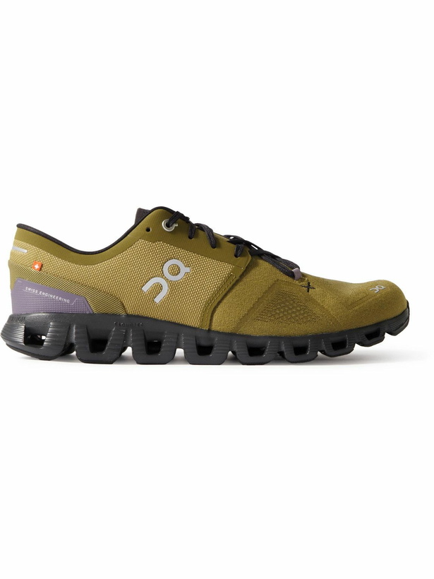 Photo: ON - Cloud X3 Rubber-Trimmed Mesh Running Sneakers - Brown