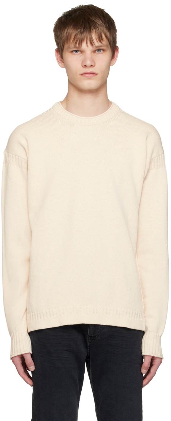 BOSS Off-White Crewneck Sweater BOSS