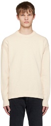 BOSS Off-White Crewneck Sweater