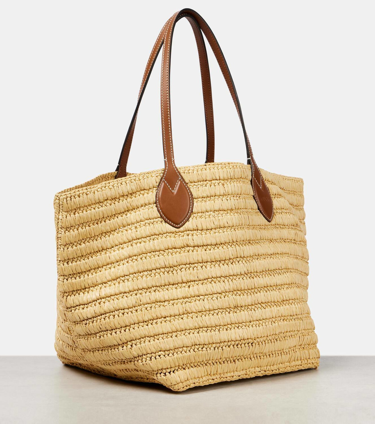 Gucci Summer Large leather-trimmed tote bag Gucci