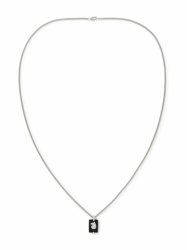 Photo: Miansai - Wolf Sterling Silver Onyx Pendant Necklace