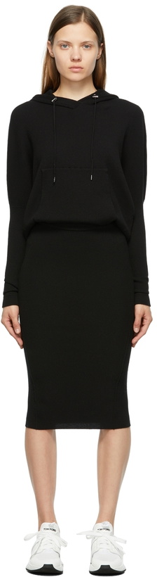 Photo: TOM FORD Black Cashmere Hoodie Mid-Length Dress