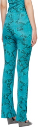 Atlein Blue Snake Print Trousers