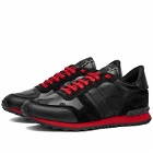 Valentino Men's Rockrunner Sneakers in Black/Red/Black