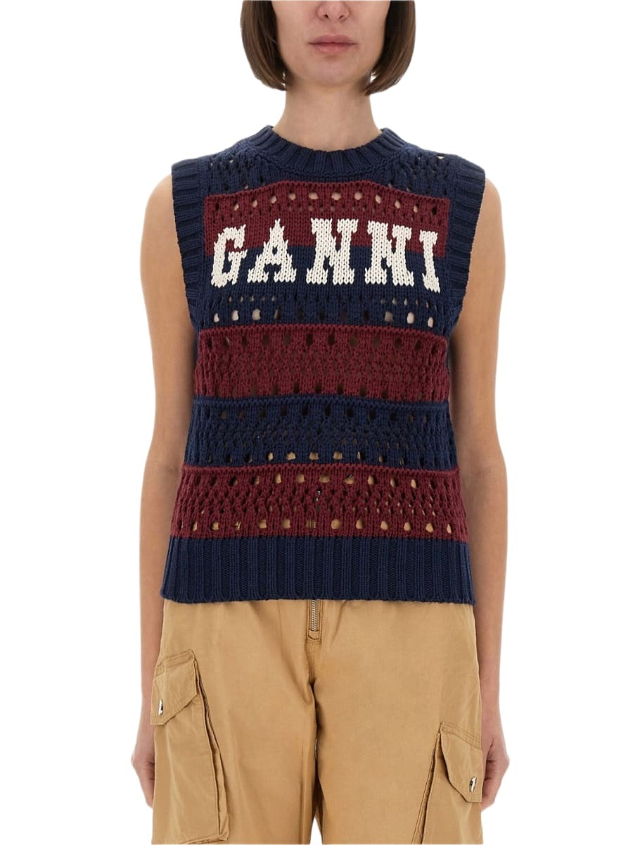 GANNI (シャイニー キルト ベスト Shiny Quilt Vest GANNI (シャイニー キルト ベスト Shiny Quilt Vest