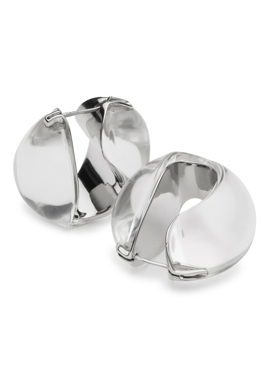 Coperni Sculpted Resin Earrings - Silver - One Size