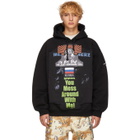 Vetements Black Oversized Russia Patchwork Hoodie