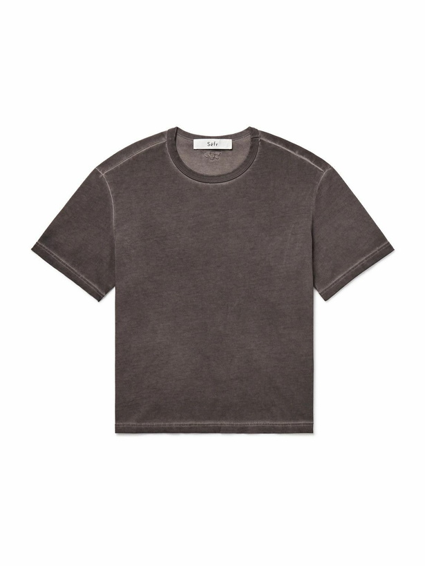 Photo: Séfr - Mauro Organic Cotton-Jersey T-Shirt - Brown