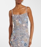 Rachel Gilbert Embellished floral-appliqué midi dress