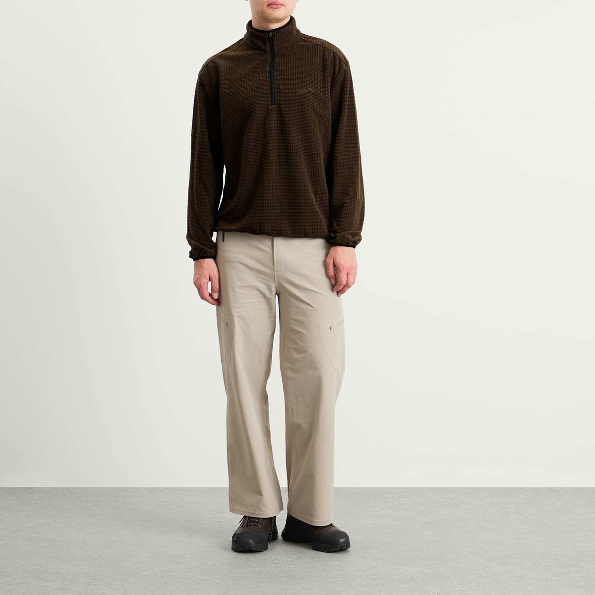 Mellow Clo Men's Summit Half Zip Fleece in Brown