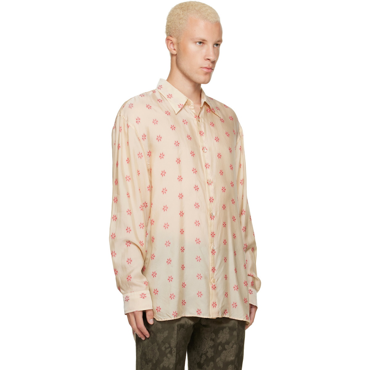 Dries Van Noten Off-White Loose Jacquard Shirt