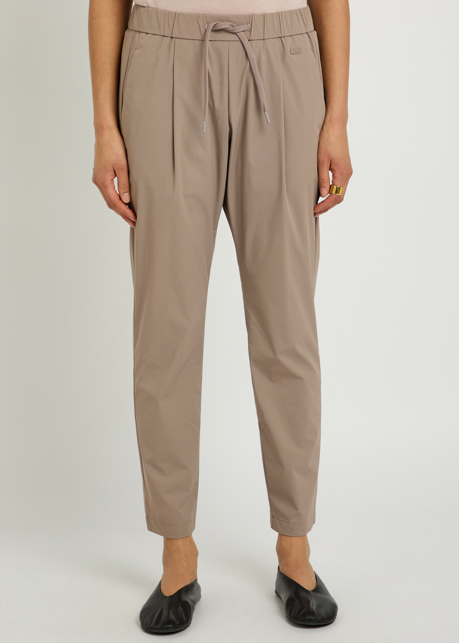 Herno Tapered-leg Stretch-shell Trousers Taupe