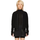 Boris Bidjan Saberi Black Wool and Cashmere Bomber Jacket