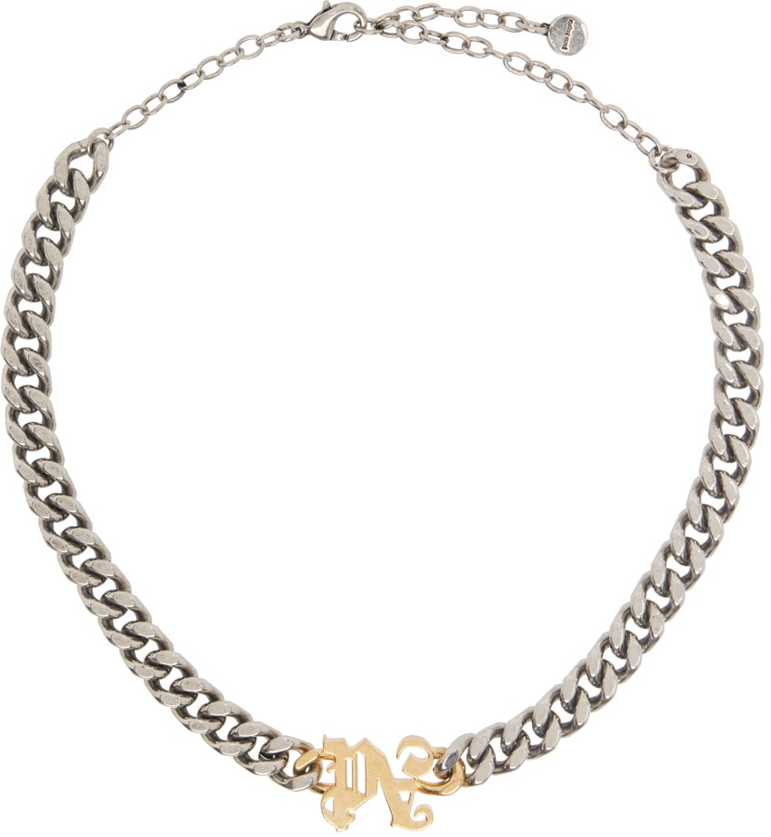 Photo: Palm Angels Silver 'PA' Monogram Chain Necklace