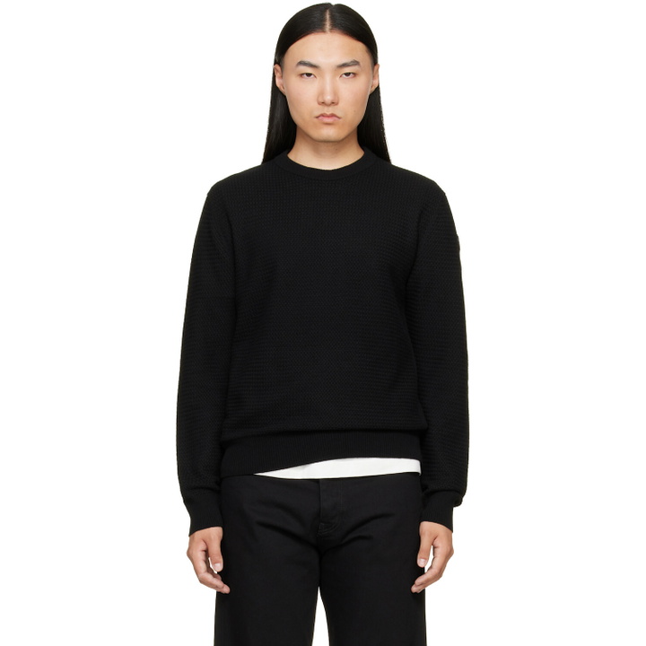 Photo: Moncler Black Textured Cashmere & Wool Sweater