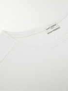 SAINT LAURENT - Logo-Print Cotton-Jersey T-Shirt - Neutrals