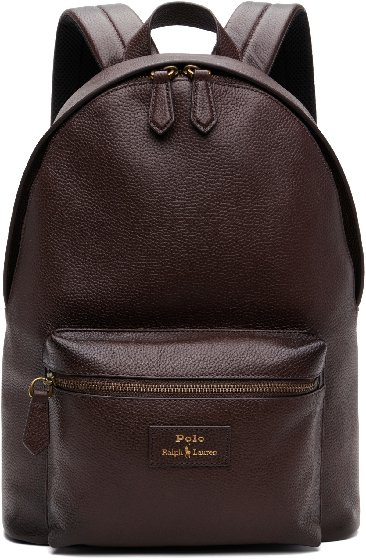 Polo Ralph Lauren Brown Pebbled Leather Backpack