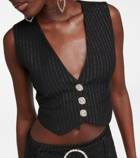 Alessandra Rich Wool-blend pinstriped vest