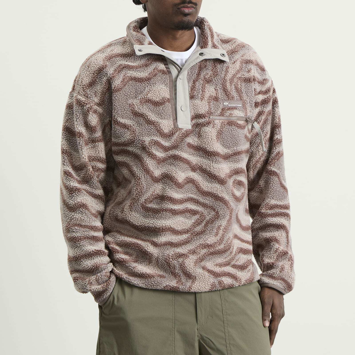 Columbia Men's Helvetia™ II Printed Half Snap Fleece in Iron Topoglitch