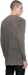 11 by Boris Bidjan Saberi Gray LS1B Long Sleeve T-Shirt