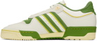 adidas Originals White & Green Rivalry Low 86 Sneakers