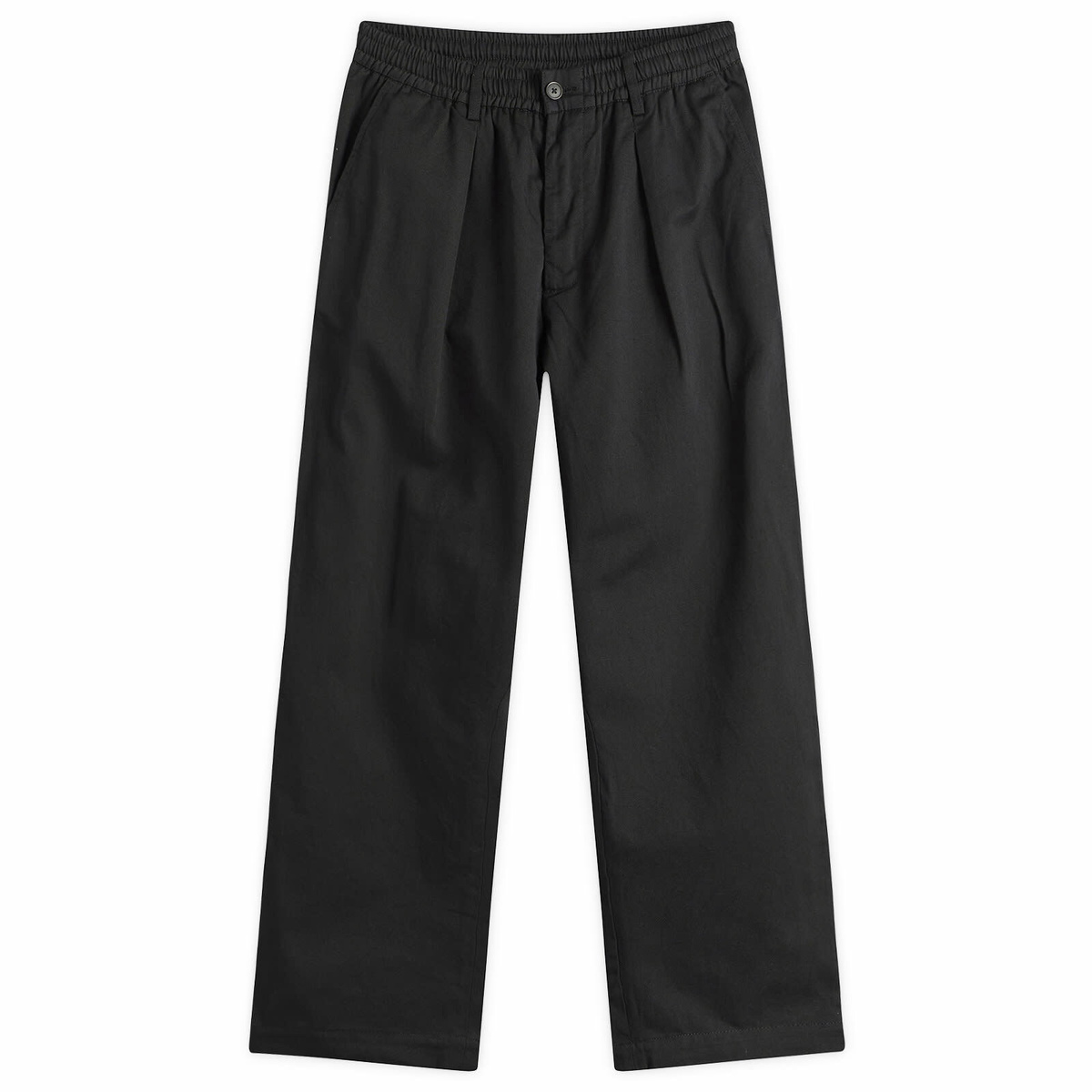 Universal Works Men's Twill Pleated Track Pant in Black