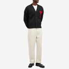 AMI Paris Men's AMI Large A Heart Cardigan in Black/Red