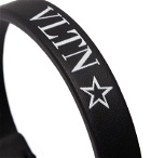 Valentino - Valentino Garavani Logo-Print Leather Bracelet - Black