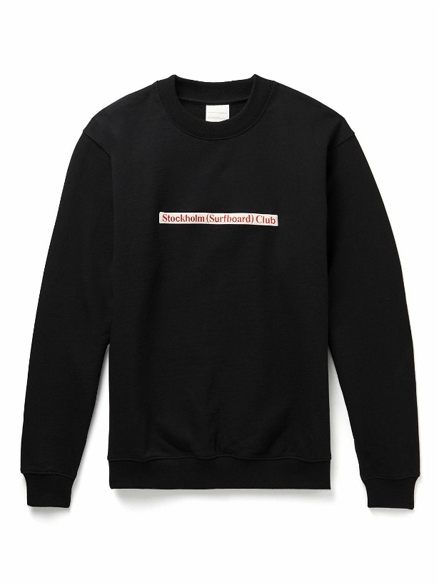 Photo: Stockholm Surfboard Club - Mer Logo-Appliquéd Cotton-Jersey Sweatshirt - Black