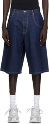 VETEMENTS Navy Hip-Hop Denim Shorts