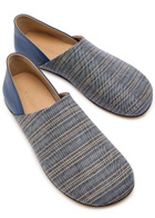 JW Anderson Striped-jacquard Woven Babouche Flats Multicoloured