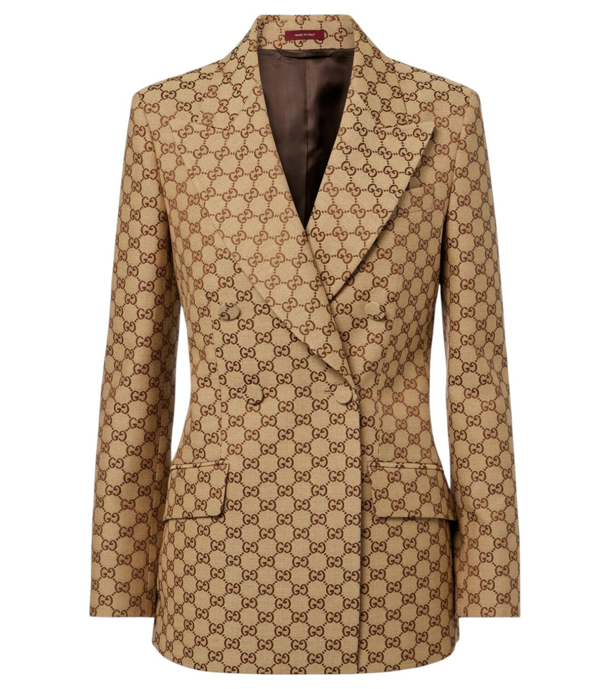 【送料&関税込】Gucci Embroidered Cotton Blend Blazer Gucci GG-embroidered single-breasted Blazer | Neutrals