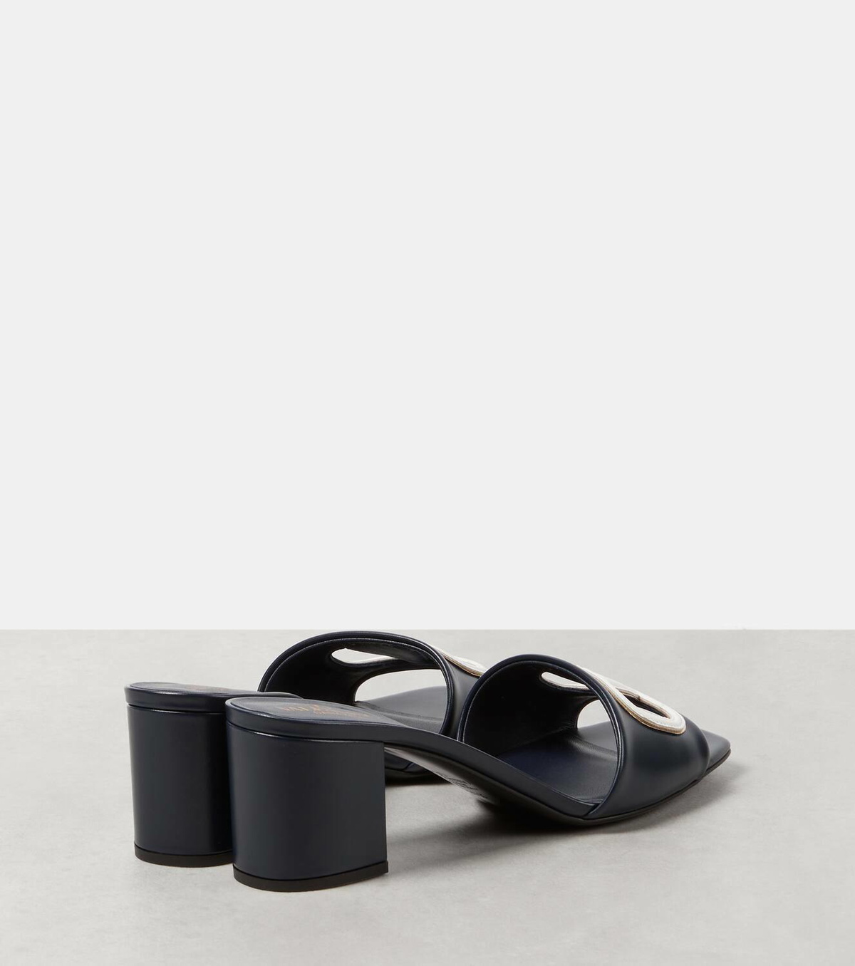 Valentino Garavani VLogo cutout leather mules Valentino Garavani