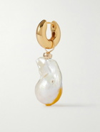éliou - Verano Gold-Plated Pearl Single Hoop Earring