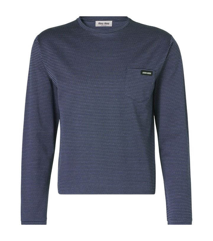 Photo: Miu Miu Striped cotton jersey jacquard T-shirt