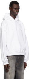 Alexander Wang White Oversize Logo Hoodie